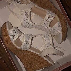 White wedges never worn